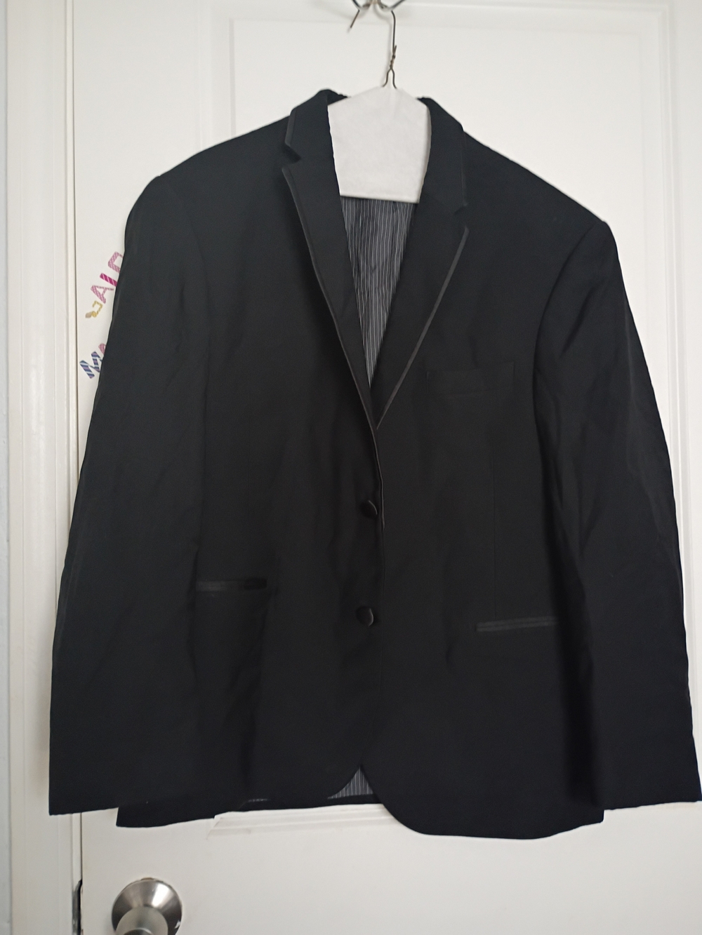 Classic Black Men's Blazer - Sleek Two-Button Style